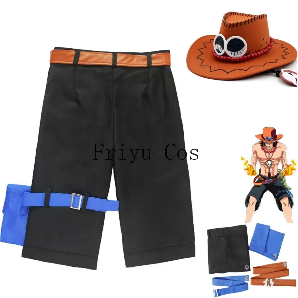 Women Accessories Products - อะนิเมะพอร์ตกาส·ดี·เอซคอสเพลย์เครื่องแต่งกายโจรสลัดหนวดขาวกางเกงขาสั้นสีดำหมวกบังแดดอุปกรณ์เสริมชายหญิงปาร์ตี้คาร์นิวัลชุด