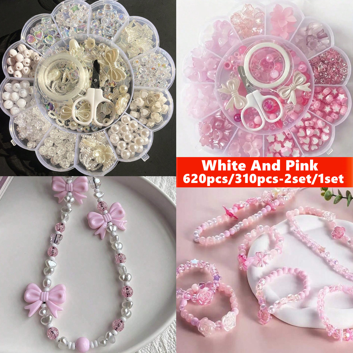 Women Accessories Bracelet - 2 ชุด/1 ชุด ลูกปัดอะคริลิค 13 ช่อง