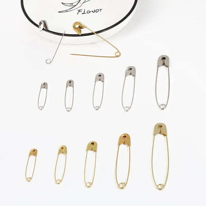 Brooch Pin Gold - 50/100/150 ชิ้น เข็มกลัดนิรภัยสีทองและสีเงิน ขนาด 6-12 มม.