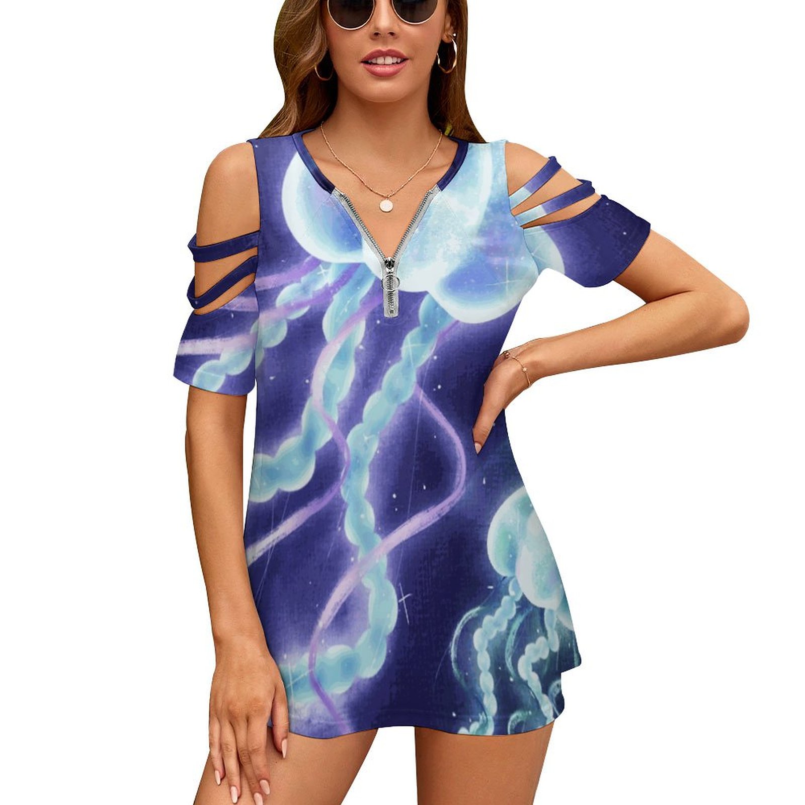 Women'S Accessories New Look - กําลังมองหาเรื่องใหม่บอกผู้หญิงซิปรูปแบบต่างๆพิมพ์เสื้อ T Tops เสื้อยืดพิมพ์เต็มรูปแบบ The Adventure