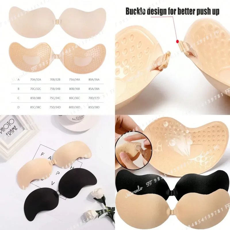 Women'S Accessories Mango - 1-15 ชิ้น แผ่นปิดหน้าอกซิลิโคนแบบล่องหนสำหรับผู้หญิง สองสี ป้องกันการระคายเคือง ทรงคัพมะม่วง