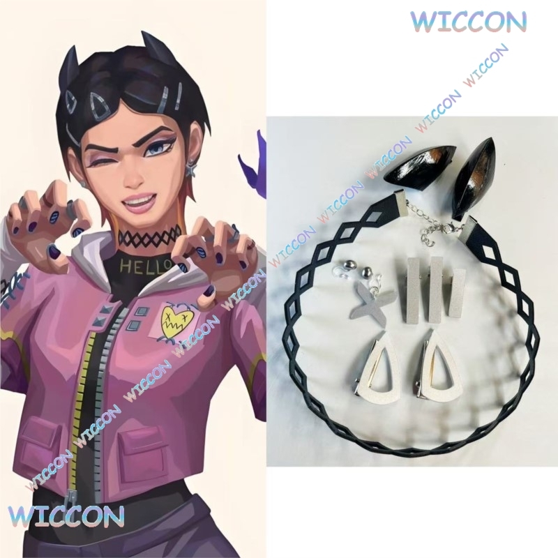 Women Accessories Products - Valorant กานพลูคลิปคอต่างหูผีเสื้อคอสเพลย์อุปกรณ์เสริมเกมบทบาท Play Party อะนิเมะตกแต่งผมฮาโลวีน