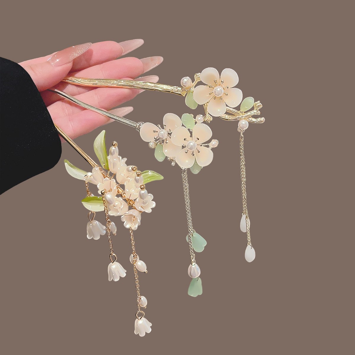 ปิ่นปักผมสไตล์จีนโบราณ ลายดอกล - Pearl Hair Pin บทวิจารณ์และราคา