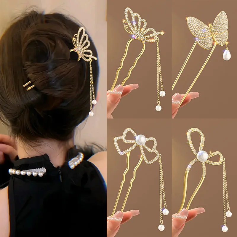 สไตล์โบราณเพิร์ล rhinestone hi - Pearl Hair Pin บทวิจารณ์และราคา