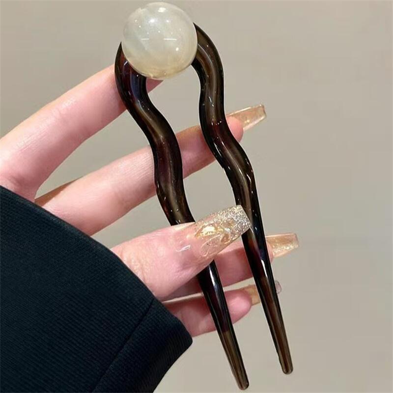 กิ๊บติดผมรูปตัว U สีแฟชั่นประด - Pearl Hair Pin บทวิจารณ์และราคา
