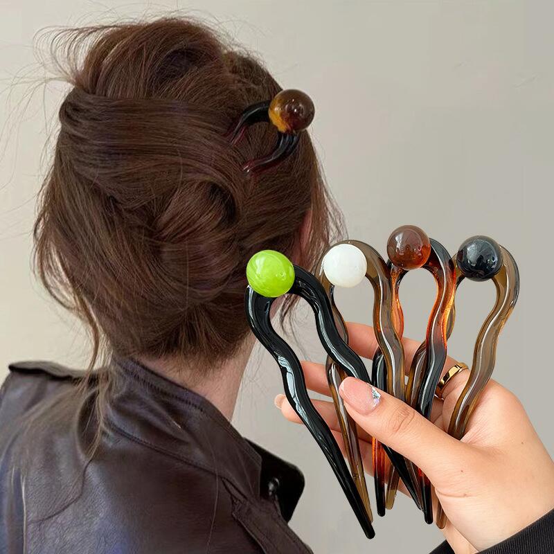 กิ๊บติดผมรูปตัว U สีแฟชั่นประด - Pearl Hair Pin บทวิจารณ์และราคา