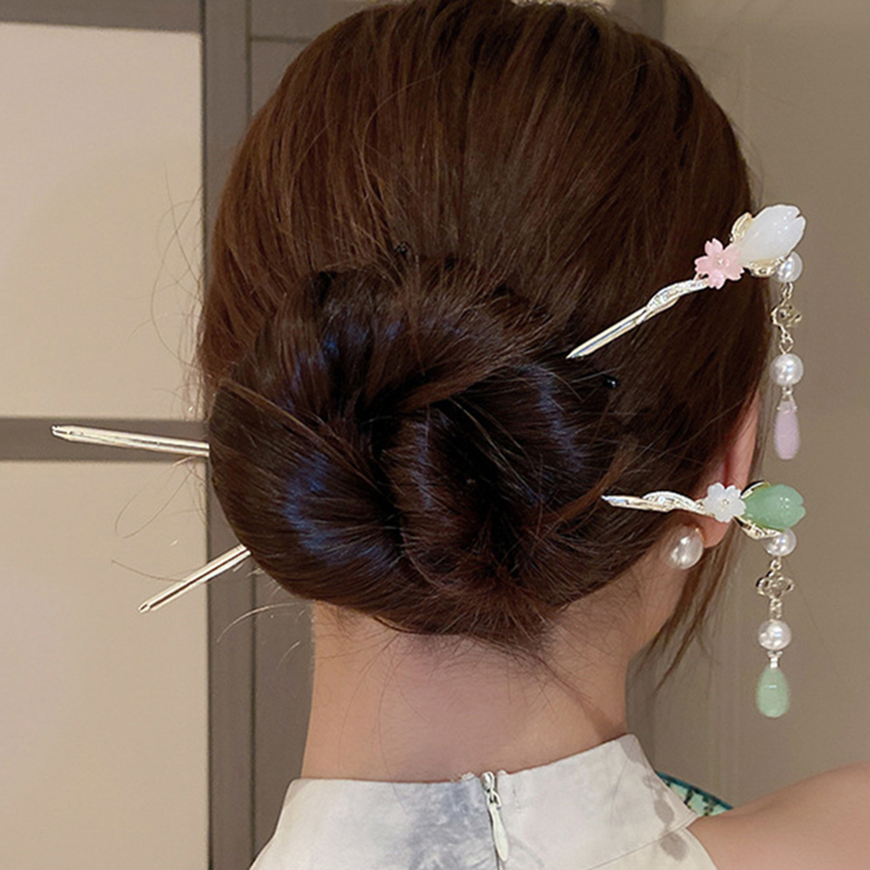 กิ๊บติดผมประดับมุกดอกไม้สไตล์ว - Pearl Hair Pin บทวิจารณ์และราคา