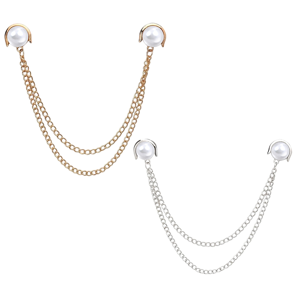 เข็มกลัดพู่ห้อยไข่มุก 2 ชิ้น ส - Brooch Pin Gold บทวิจารณ์และราคา