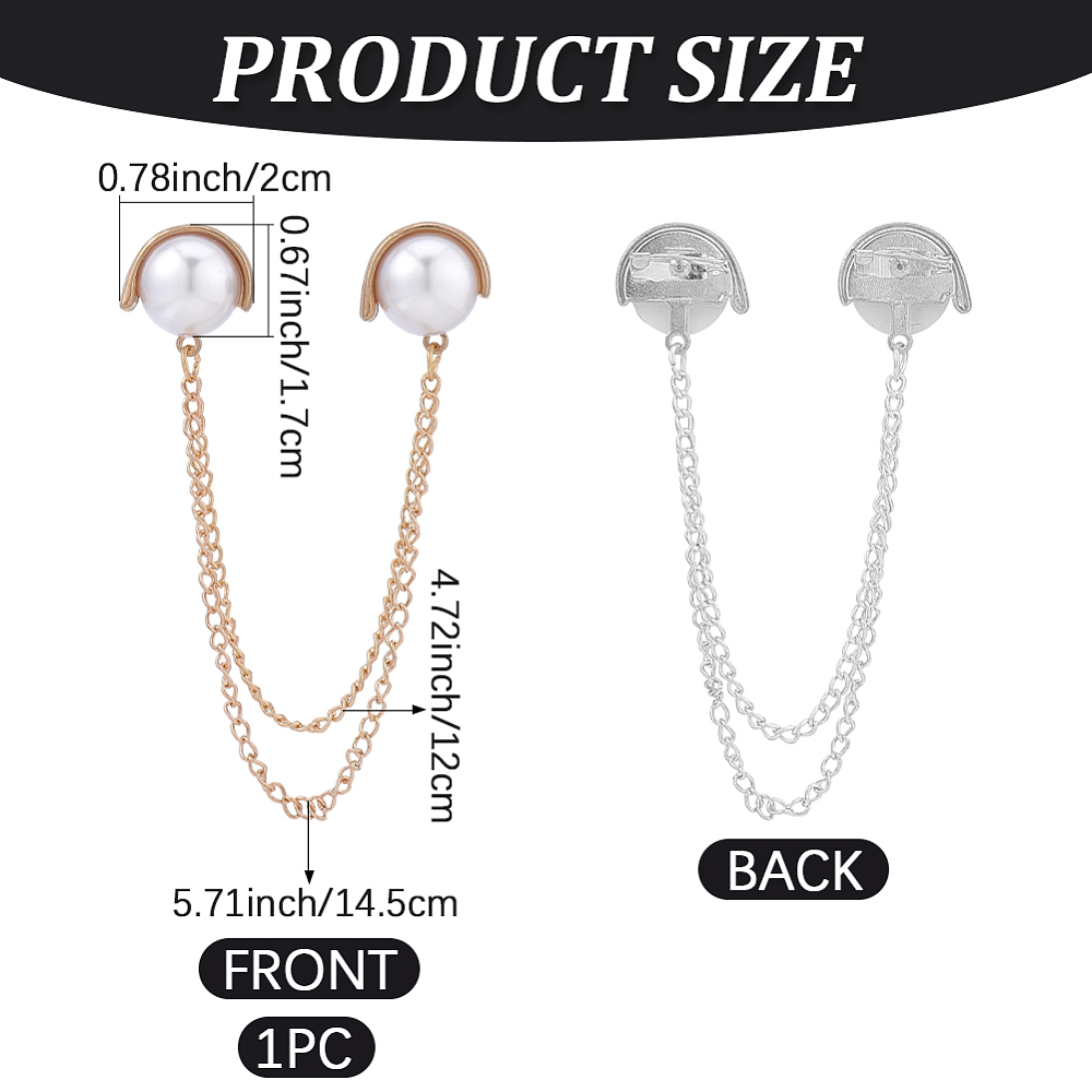 เข็มกลัดพู่ห้อยไข่มุก 2 ชิ้น ส - Brooch Pin Gold บทวิจารณ์และราคา