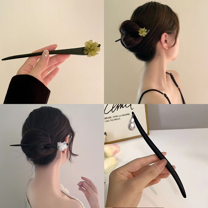 วินเทจสไตล์จีนไม้ดอกไม้ผม Stic - Pearl Hair Pin บทวิจารณ์และราคา