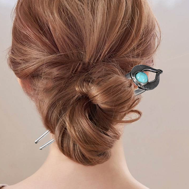 กิ๊บติดผมรูปตัวยูสีฟ้าเทอร์ควอ - Pearl Hair Pin บทวิจารณ์และราคา